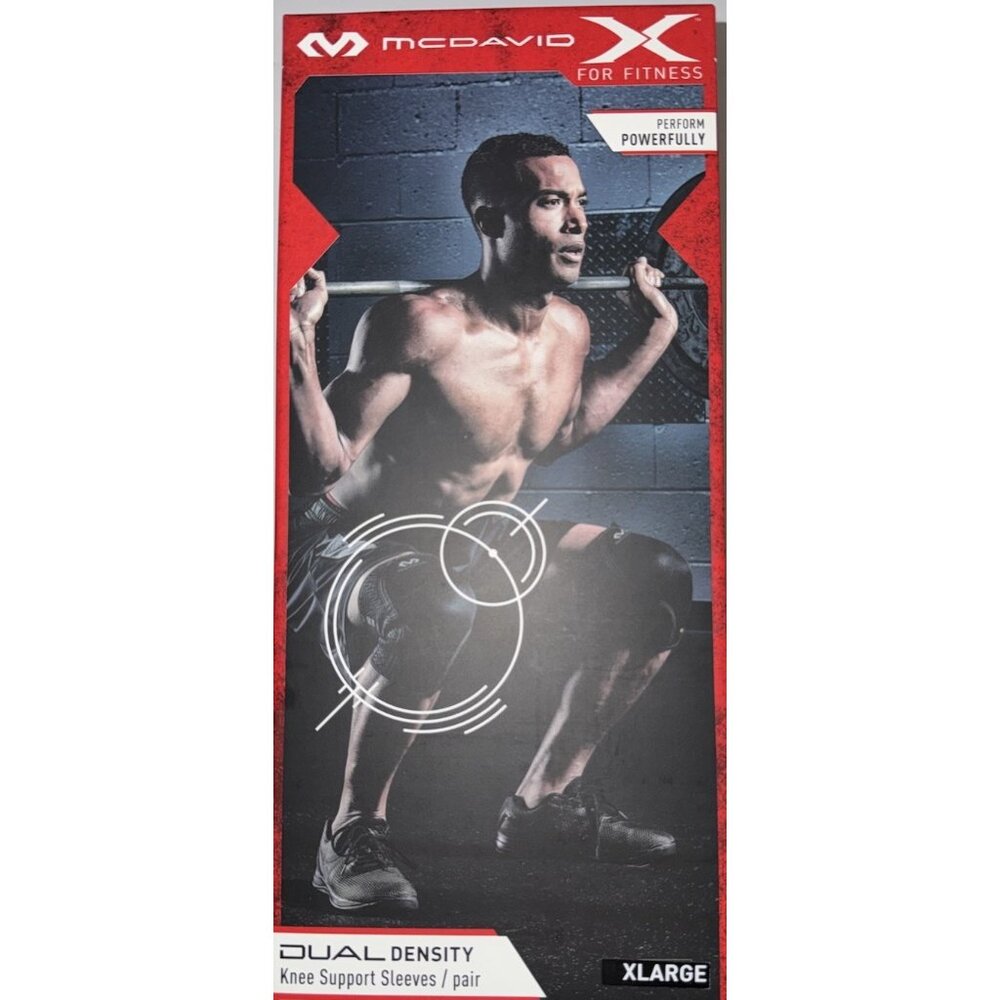 McDavid X Dual Density Knee Support Sleeves Pair Black XL MDX801-01-35 - Picture 2 of 10